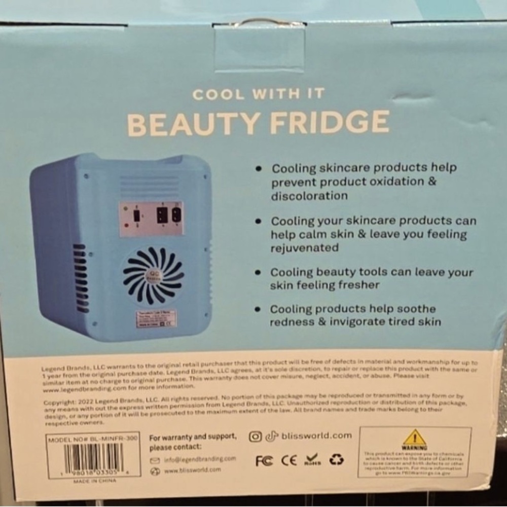 Bliss Skincare Portable Fridge- Blue